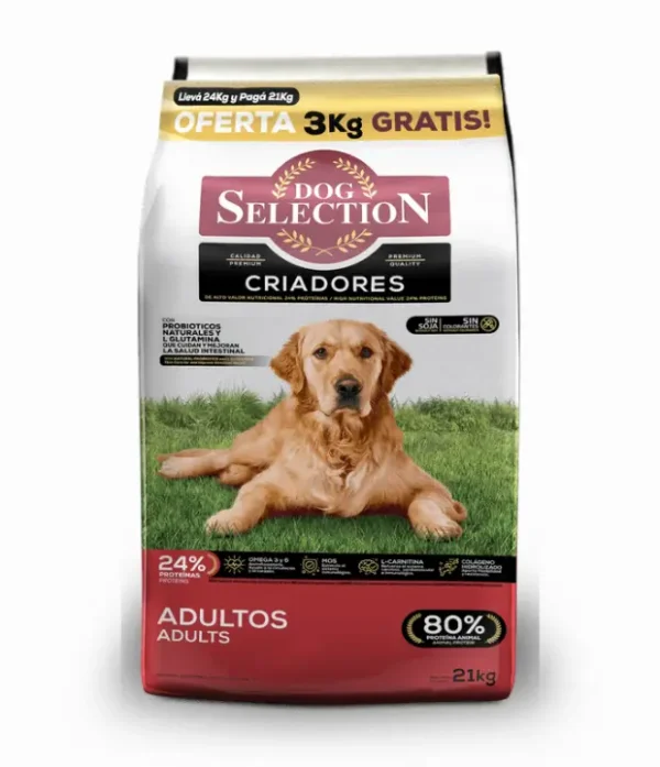 dog-selection-adultos-bonus Dog Selection Criadores Perro Adulto 21+3Kg Gratis (24 Kg)