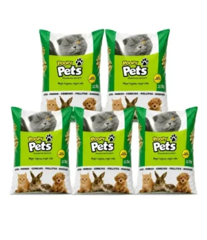Poopy-pets-25kg Colchón Sanitario Mascotas Pellets Madera Poopy Pets x 25 kg Pak Ahorro (5u. x 5 Kg)