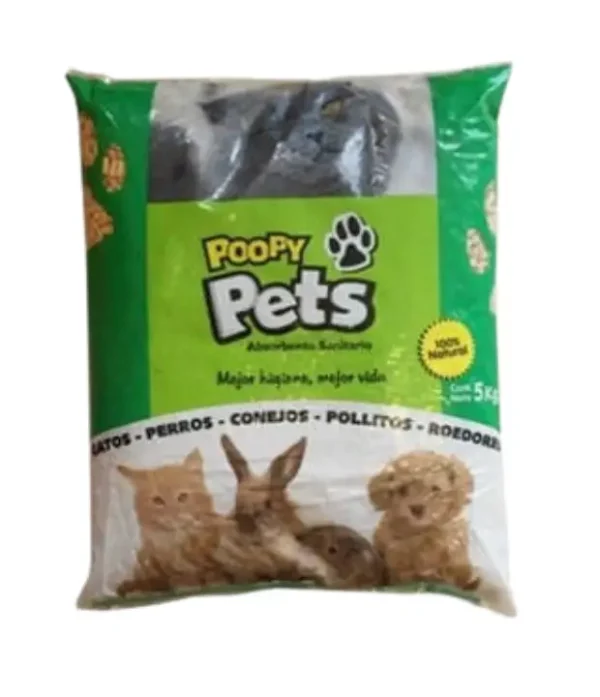 poopy-pets-5kg Colchón Sanitario Mascotas Ecológico Pellets Madera Poopy Pets x 5 kg
