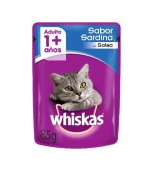 pouch-whiskas-sardina Pouch Whiskas Sabor Sardina En Salsa x 85 Grs Adulto