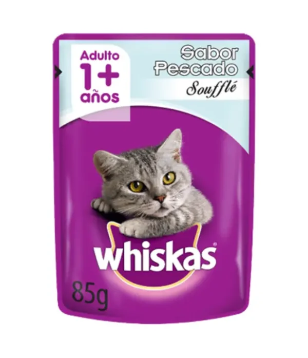 Pouch Whiskas Sabor Pescado Souffle x 85 Grs Adulto