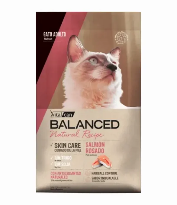 Vitalcan Balanced Natural Recipe Gato Adulto Salmon Rosado x 15 Kg