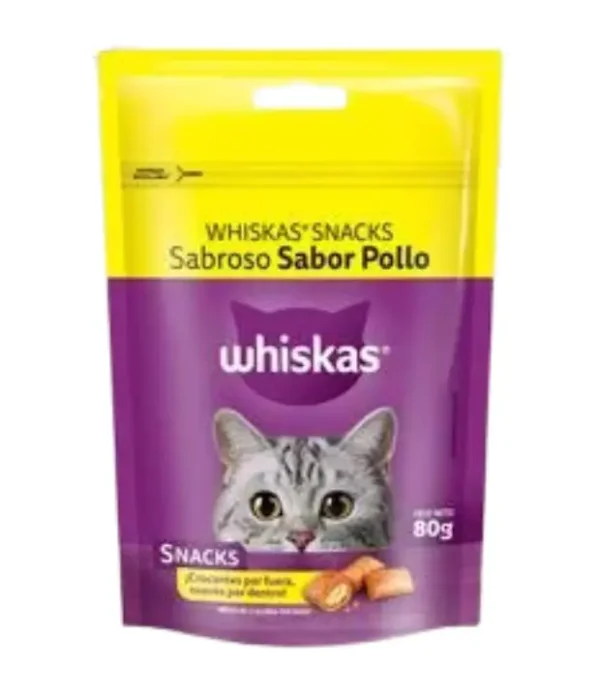 Whiskas Snack Delicioso Sabor Pollo x 80 Grs